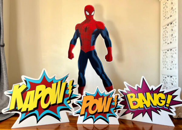 Spiderman Standee Set Hire Superhero Marvel Theme Boy Children's Birthday Parties