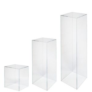 Clear Square Acrylic Plinths Cake Table Stand Hire Balloon Styling Brisbane MJWED