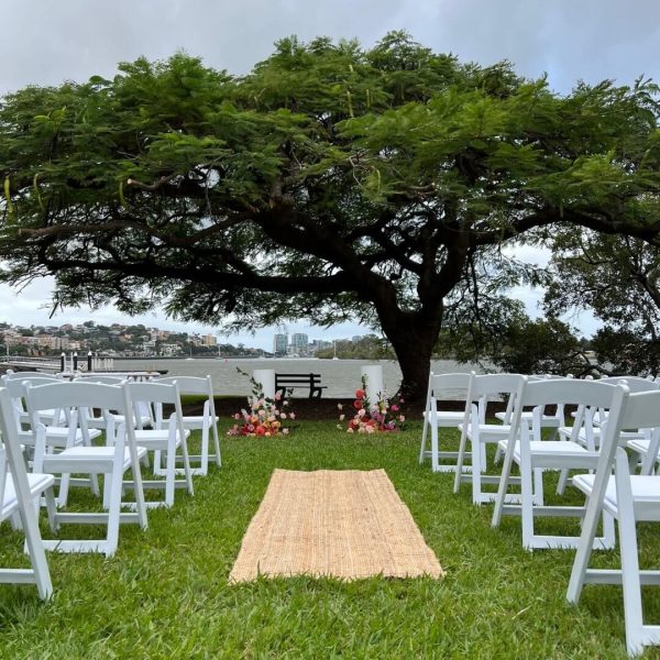 White Round Acrylic Plinths Cake Table Stand Hire Balloon Styling Brisbane MJWED